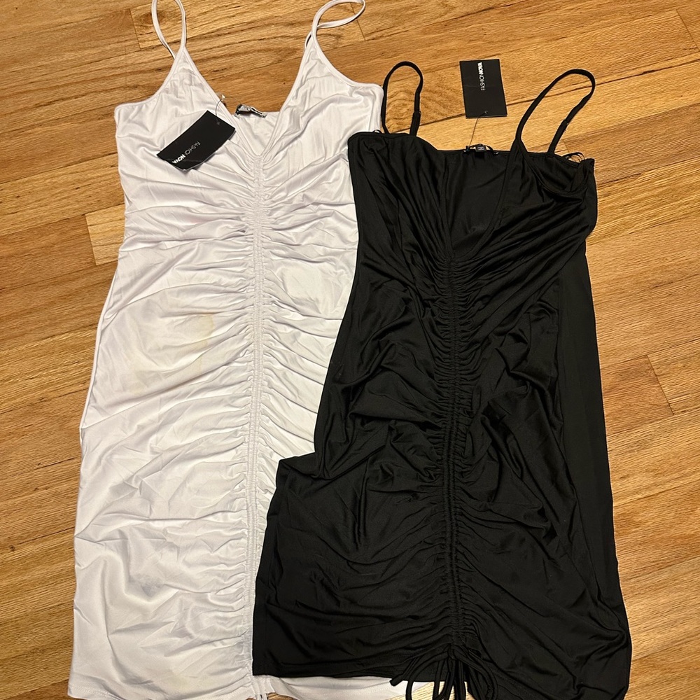 Two Fashion Nova Shanghai Ruched Dresses